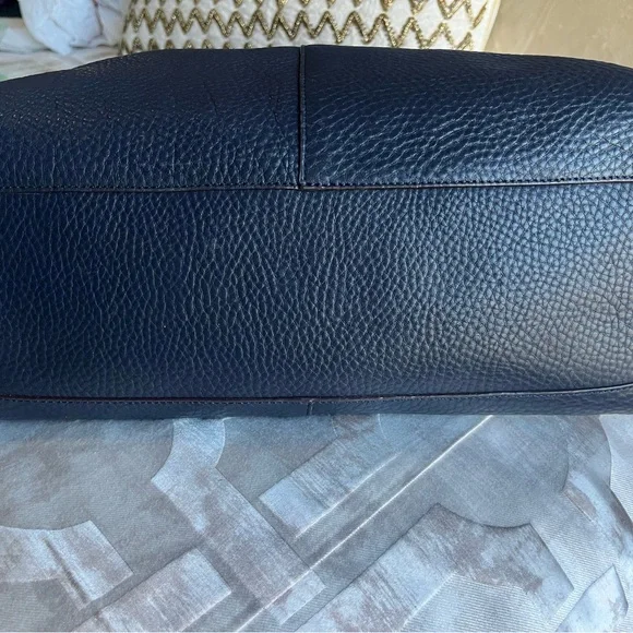 Coach 25304 Soft Legacy Pebbled Leather Rory Satchel Midnight Navy - Picture 7 of 11